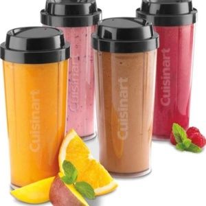 NWT* 4pk Cuisinart Smoothie Cups | BPA-Free Plastic Set of Travel Mugs